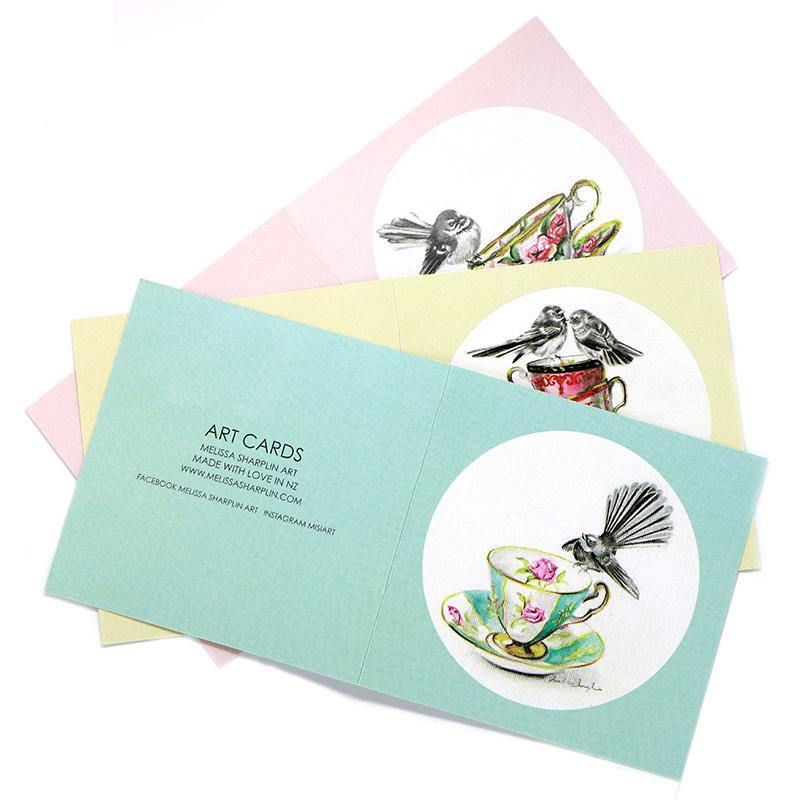 Fantail Mint Greeting Card - Melissa Sharplin