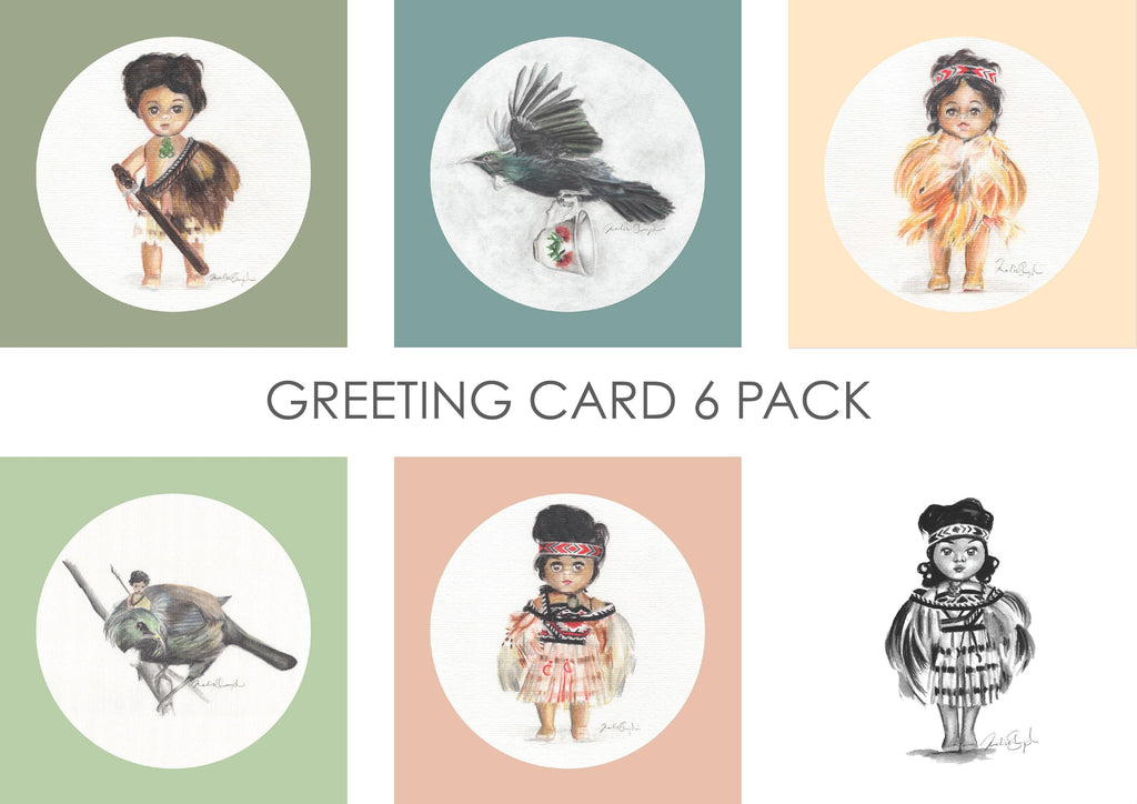 Greeting Card Six Pack - Maori Dolls - Melissa Sharplin