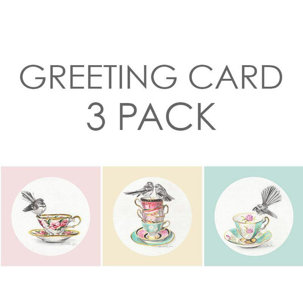 Greeting Card Three Pack  - Fantails - Melissa Sharplin