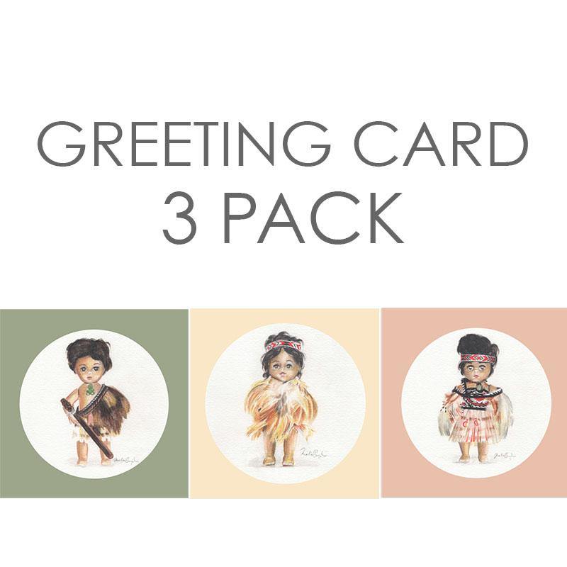 Greeting Card Three Pack  - Maori Dolls - Melissa Sharplin