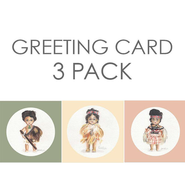 Greeting Card Three Pack  - Maori Dolls - Melissa Sharplin