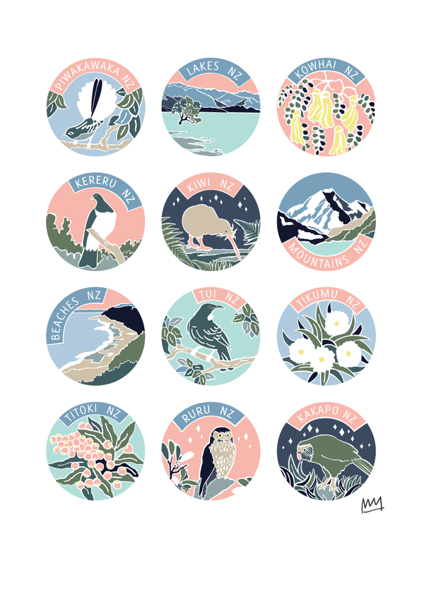 NZ POSTER - SPRING PALETTE - Melissa Sharplin