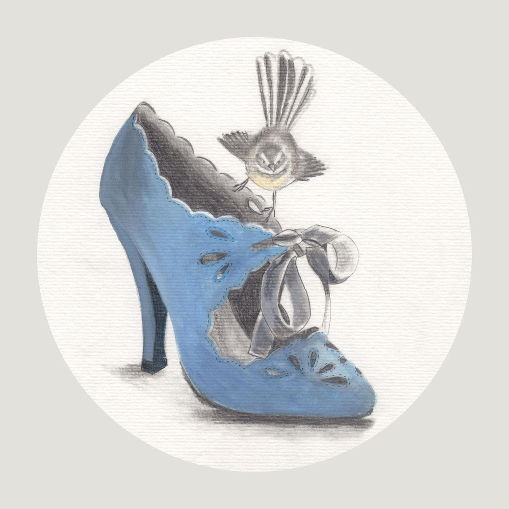 Fantail On A Blue Shoe - Melissa Sharplin